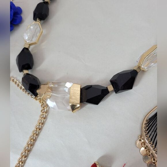 Y2K Jewelry Bundle Necklace Earrings Chunky 2000s Feather Colorful Statement - Picture 7 of 10